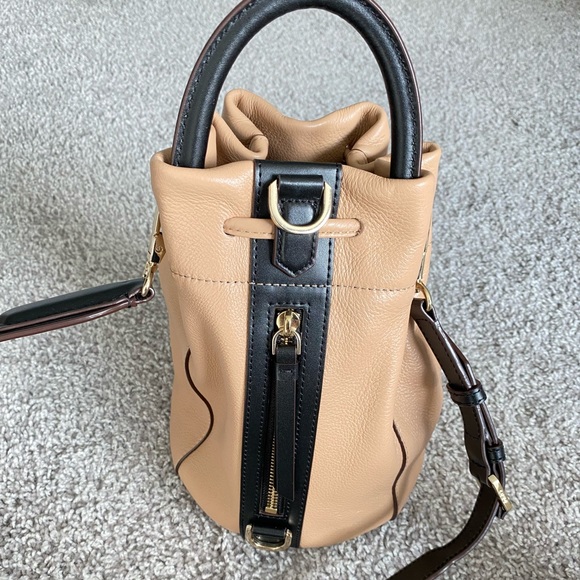 DKNY Leather Small Convertible Sling Bucket Bag - Picture 6 of 8